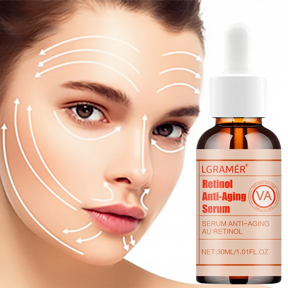 LGRAMER Retinol Facial Essence Anti-Aging, Sommersprossenentfernung, Faltenreduzierung und Aufhellung, geeignet für alle Hauttypen