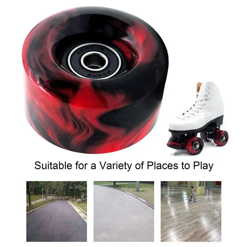 Roller Skate Wheels Indoor Roller Skate Wheel With Bearing PU Wheel Installed For Quad Skates And Skateboard Indoor/Outdoor Use