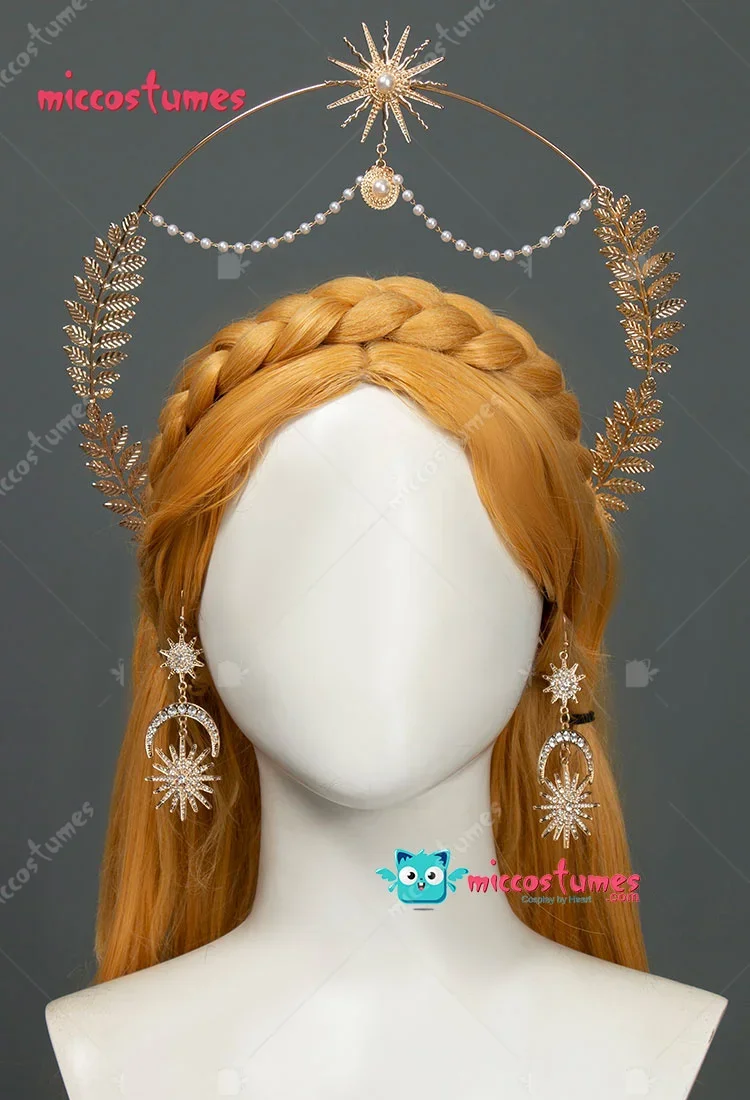 Miccostumes Princess  Cosplay Accessory Hair Crown Headwear and Earrings