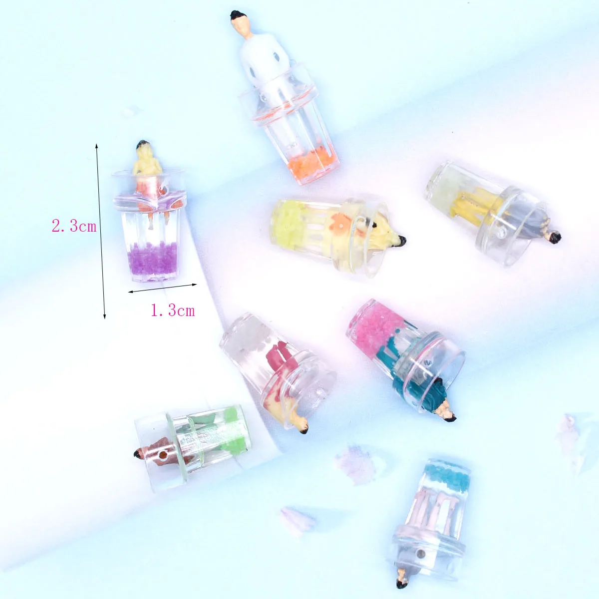 10pcs Simulation Colorful Nightlight Figure Cup Charms For Pendant DIY Handmade Jewelry for Earring Necklace Keychain