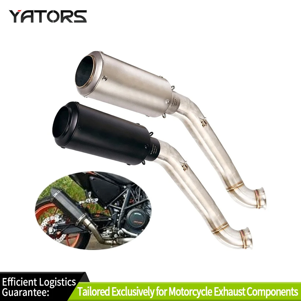 Für DUKE 690 2012-2018 Auspuffrohre Slip-On Schalldämpfer Auspuff Mittelrohr-System Modifiziert – Detail 1
