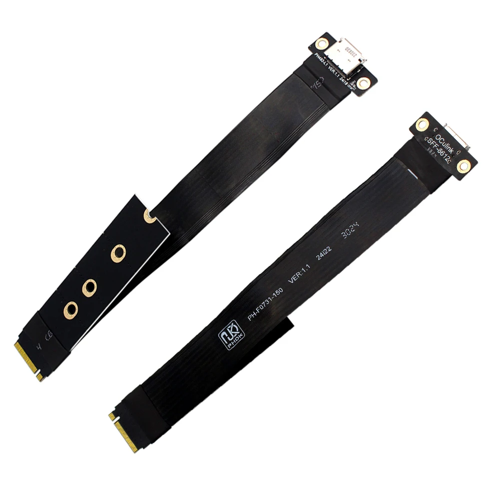 M.2 NVMe إلى Oculink SFF-8611 SFF-8612 أنثى المقبس تمديد كابل كابل لنقل مستقر في ألعاب الكمبيوتر