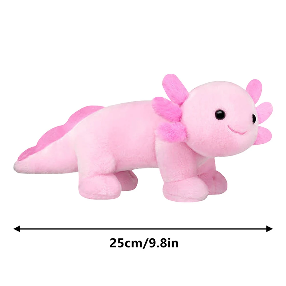 Juguete de peluche rosa Axolotl para niños y adultos, muñeco de peluche suave de 25cm, Animal de dibujos animados, regalo para jugadores, decoración del hogar, novedad