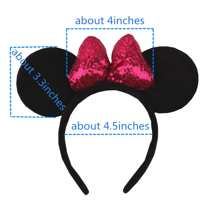 Big Size Classic DOT Bow Cute Mouse Ears Headband Women Party Girl Hairband Hot Festival New Park Trip DIY Hair Accessories view 2