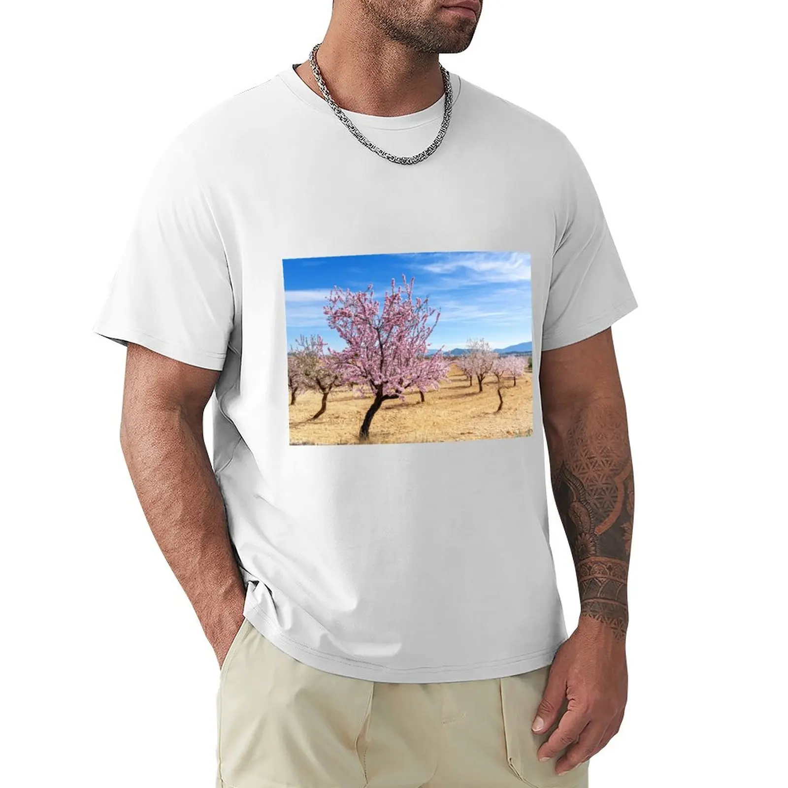 Pinoso Almond Blossoms T-Shirt aesthetic clothes blanks quick drying oversized mens cotton t shirts