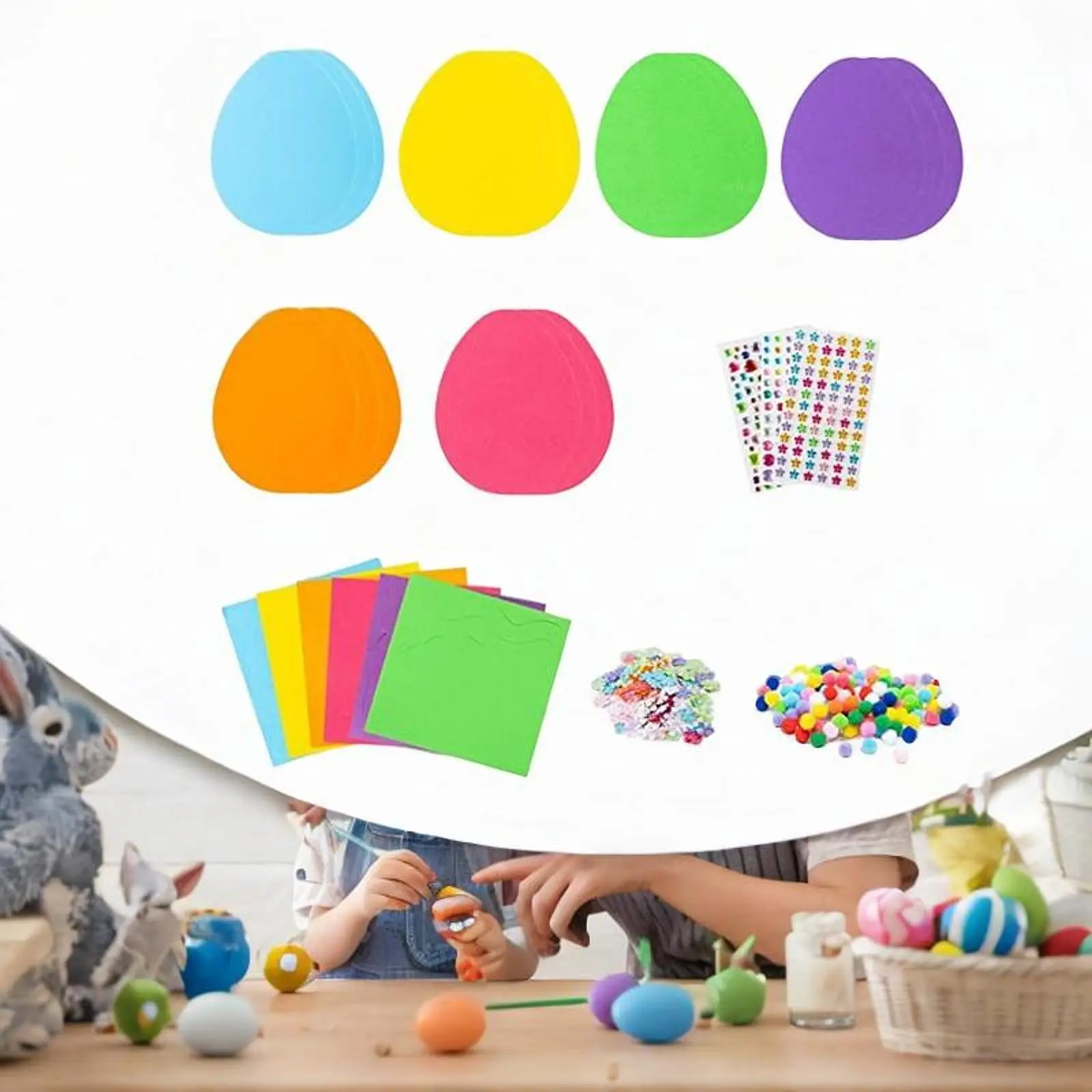 Easter Craft Kit Easter Egg Bunny for Classroom Children Easter DIY Projects