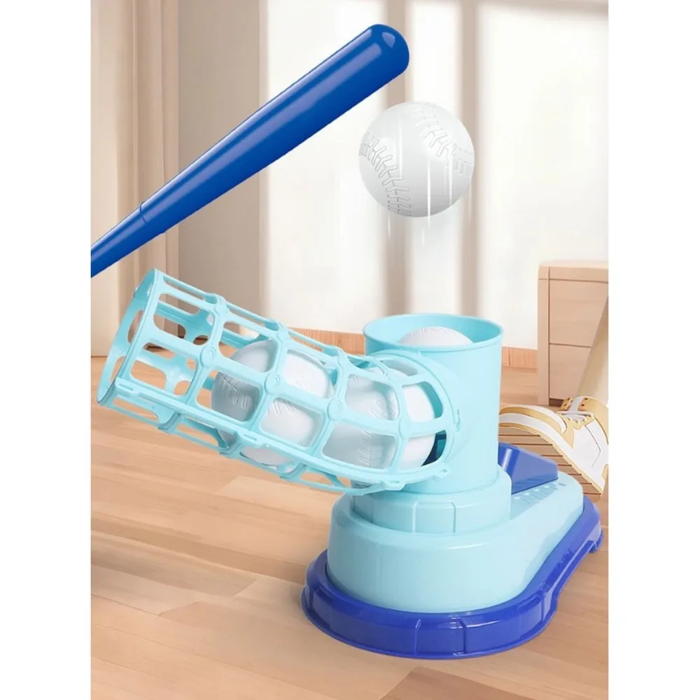 1Set Automatic Baseball Pitcher For Kids,Foot Operated Pitching Machine, Parent-Child Interactive (With 3 Ball)