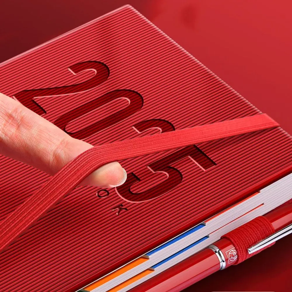 12 Months 2025 Schedule Planner Notepad Thicken Paper Textured PU 365 Days Notepad Time Management Portable a5 Diary Notepad