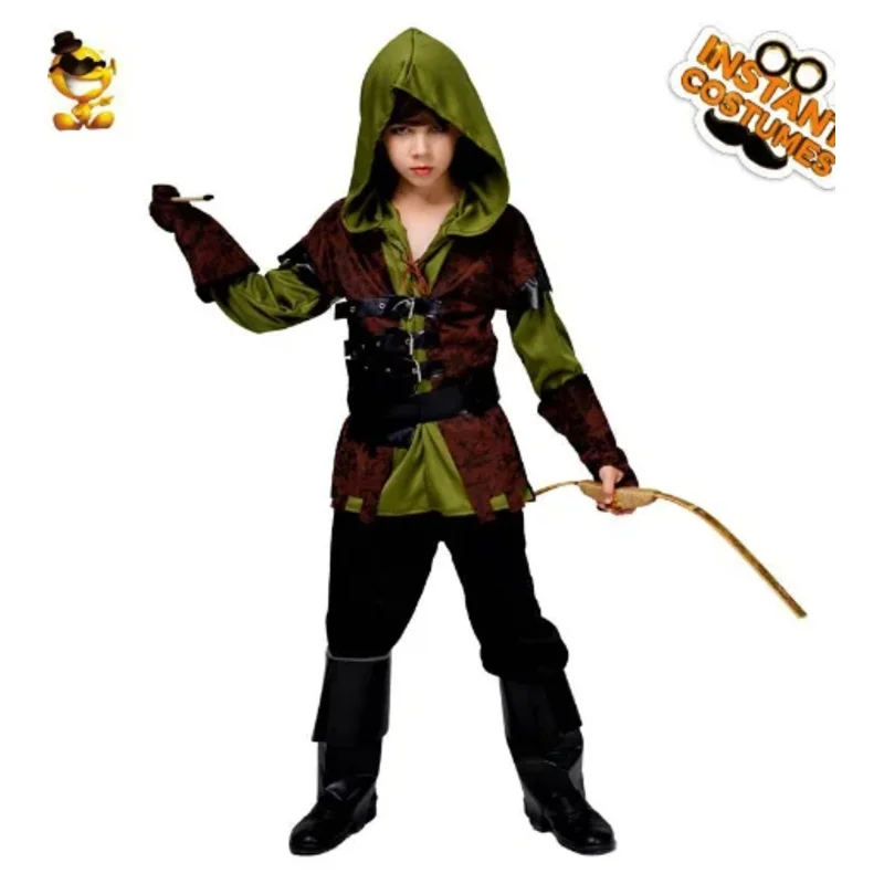 Snailify Kids Archer Costume Boys Hunter Costume Robin Hood Cosplay For Halloween Purim Carnival Party Outfits