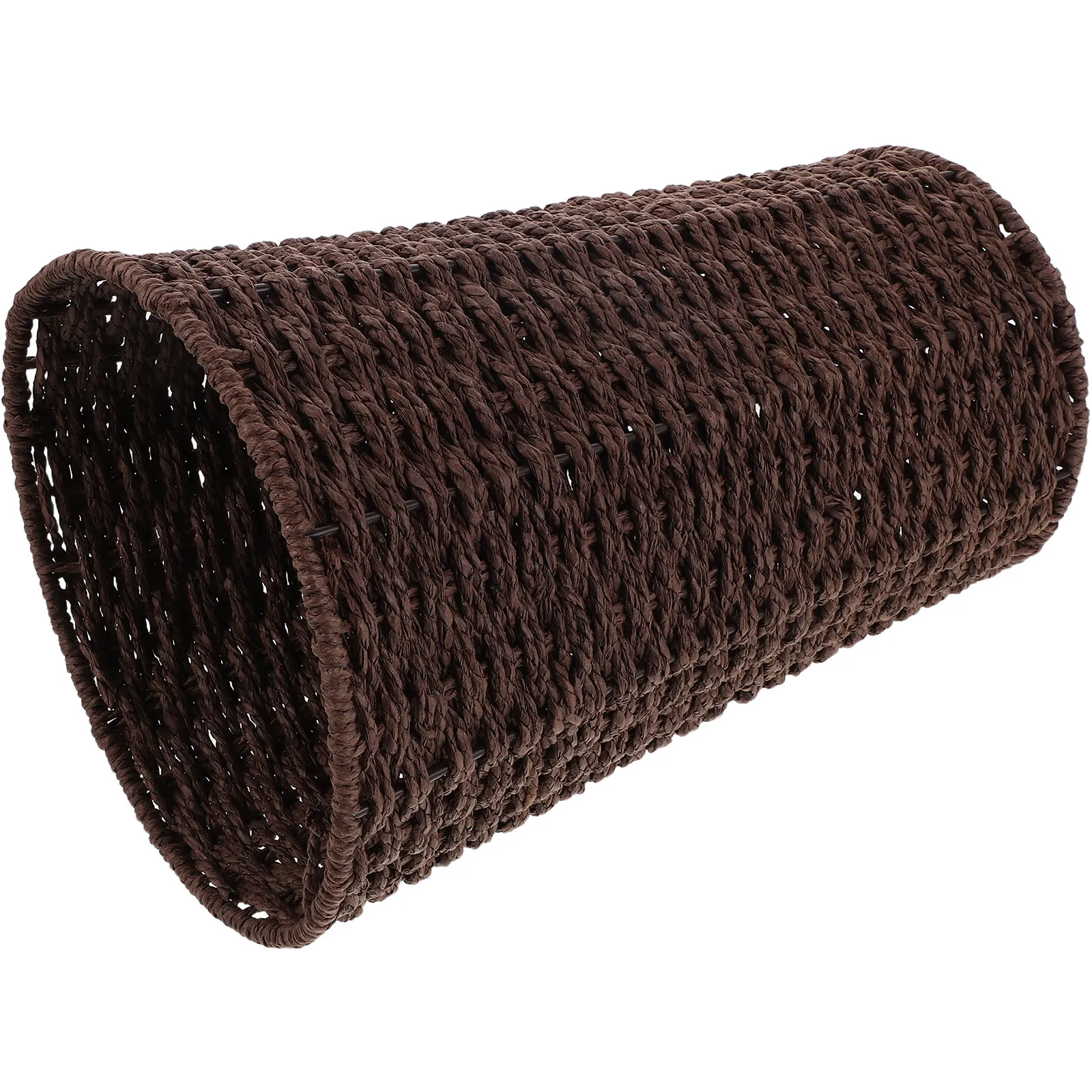 

Handwoven Paper Rope Trash Can Woven Storage Basket Waste Paper Bin Bedroom Living Room Bathroom Office Decorative Sundries