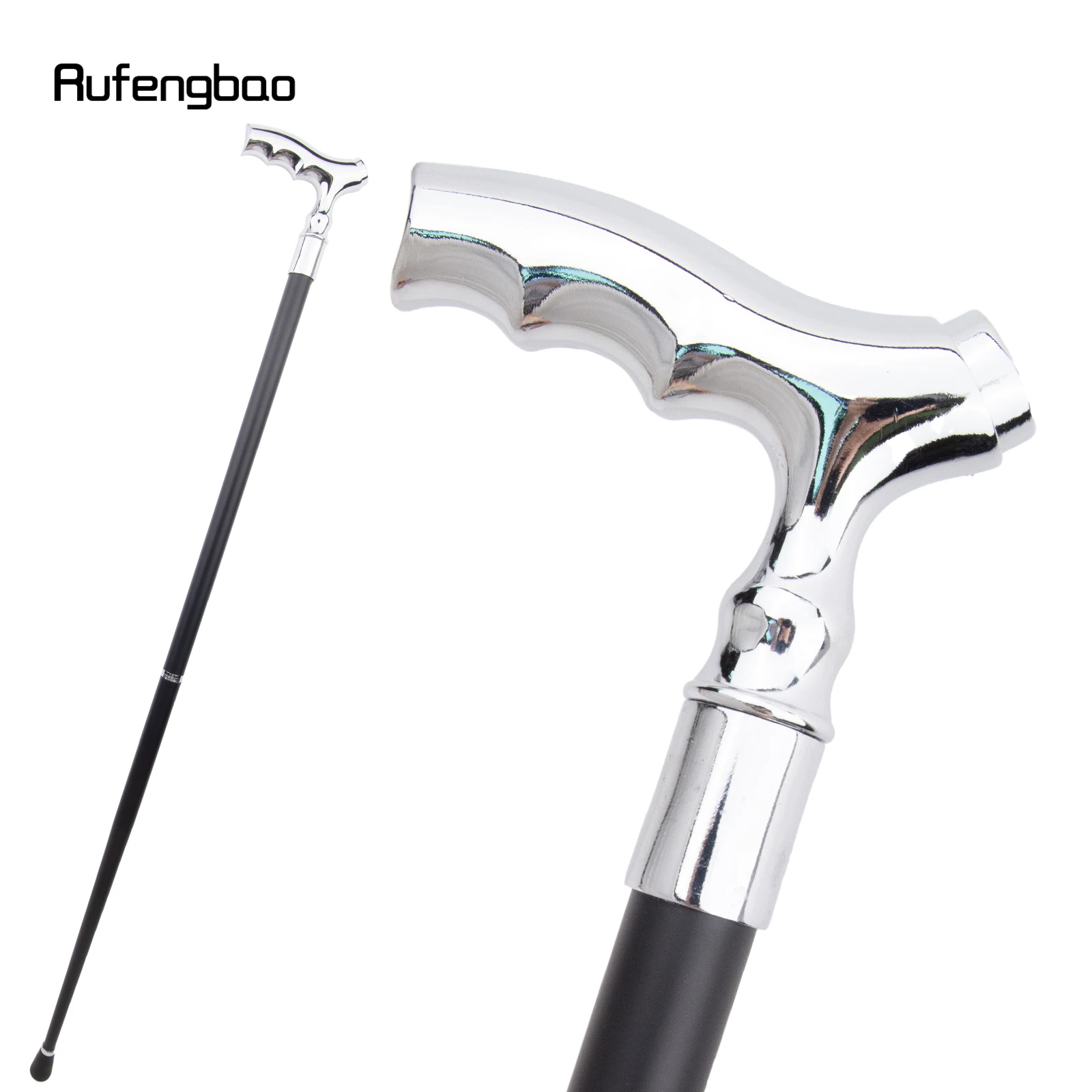 White T Wave Shape Walking Cane Fashion Decorative Walking Stick Gentleman Elegant Cosplay Cane Knob Crosier 93cm