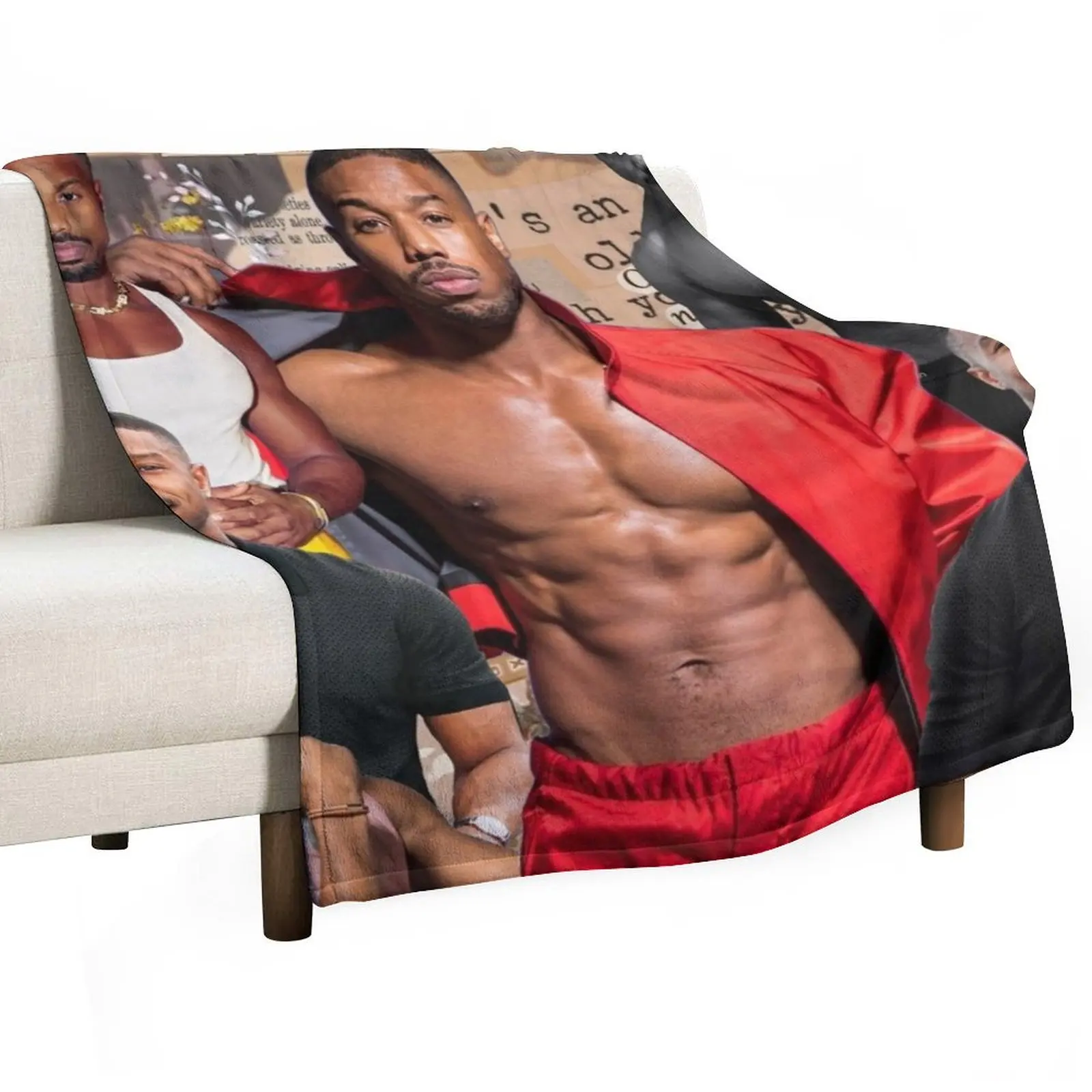 Michael B. Jordan photo collage Throw Blanket Cute Plaid Cute Blankets