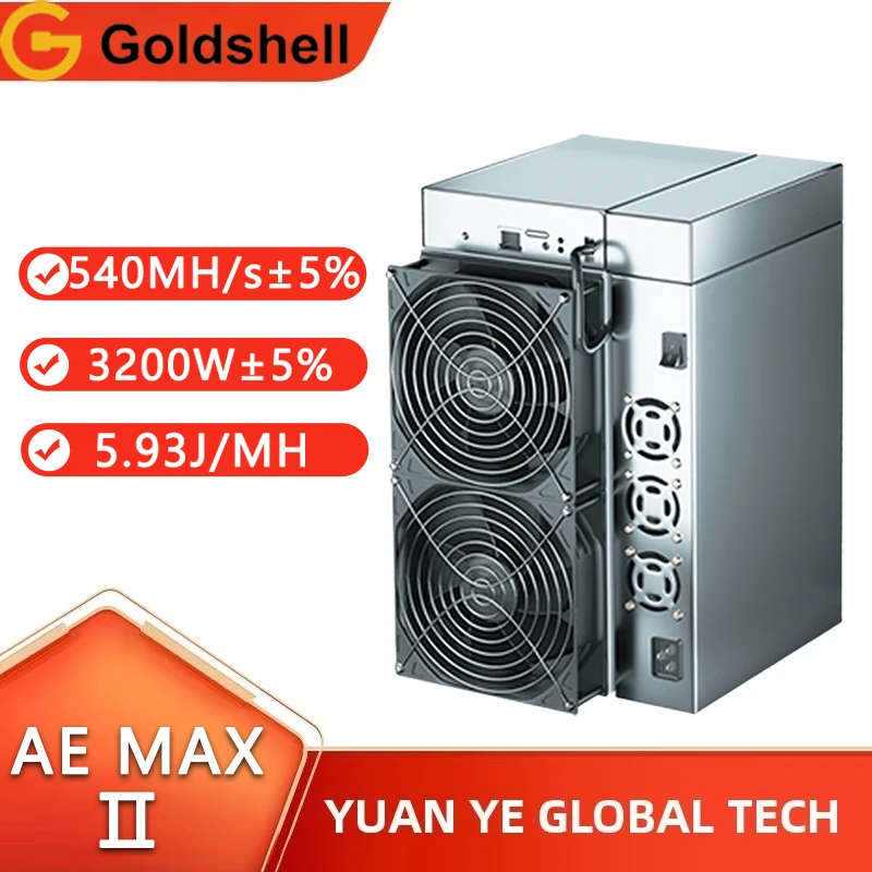 

Новый Goldshell AE Max II 540Mh/s 3200W Miner Aleo Coin zkSNARK Алгоритм Высокоэффективный криптомайнер Asic Mining Machine