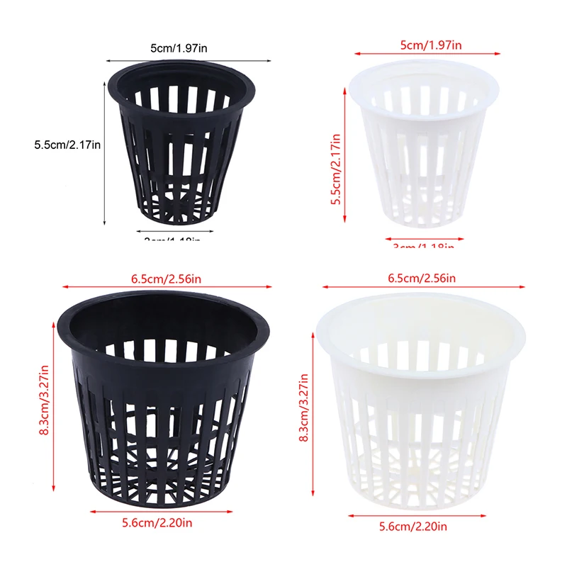 △ 10Pcs 2Inch3 Inch Grow Orchids Hydroponics  Plastic Cups Planting Mesh Pot Soilless Net Basket Slotted Colonization Container