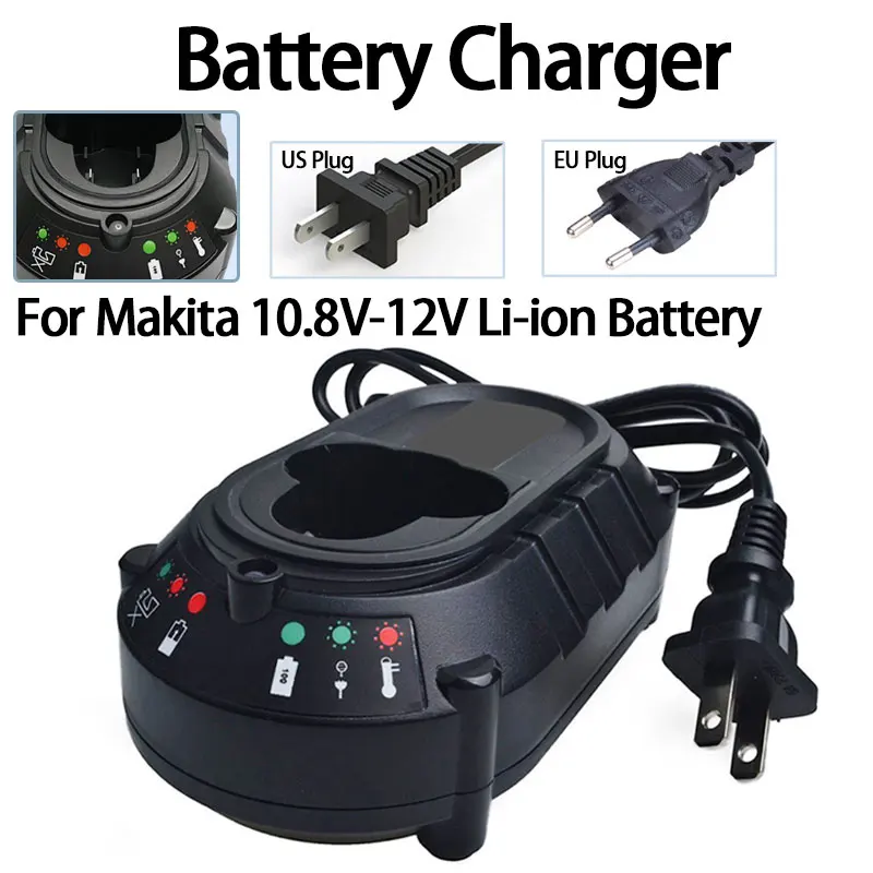 Replacement Battery Chargerr For Makita 10.8V/12V Lithium Battery BL1013 BL1014 BL7010 DC10Protection Charger With LED Indicator