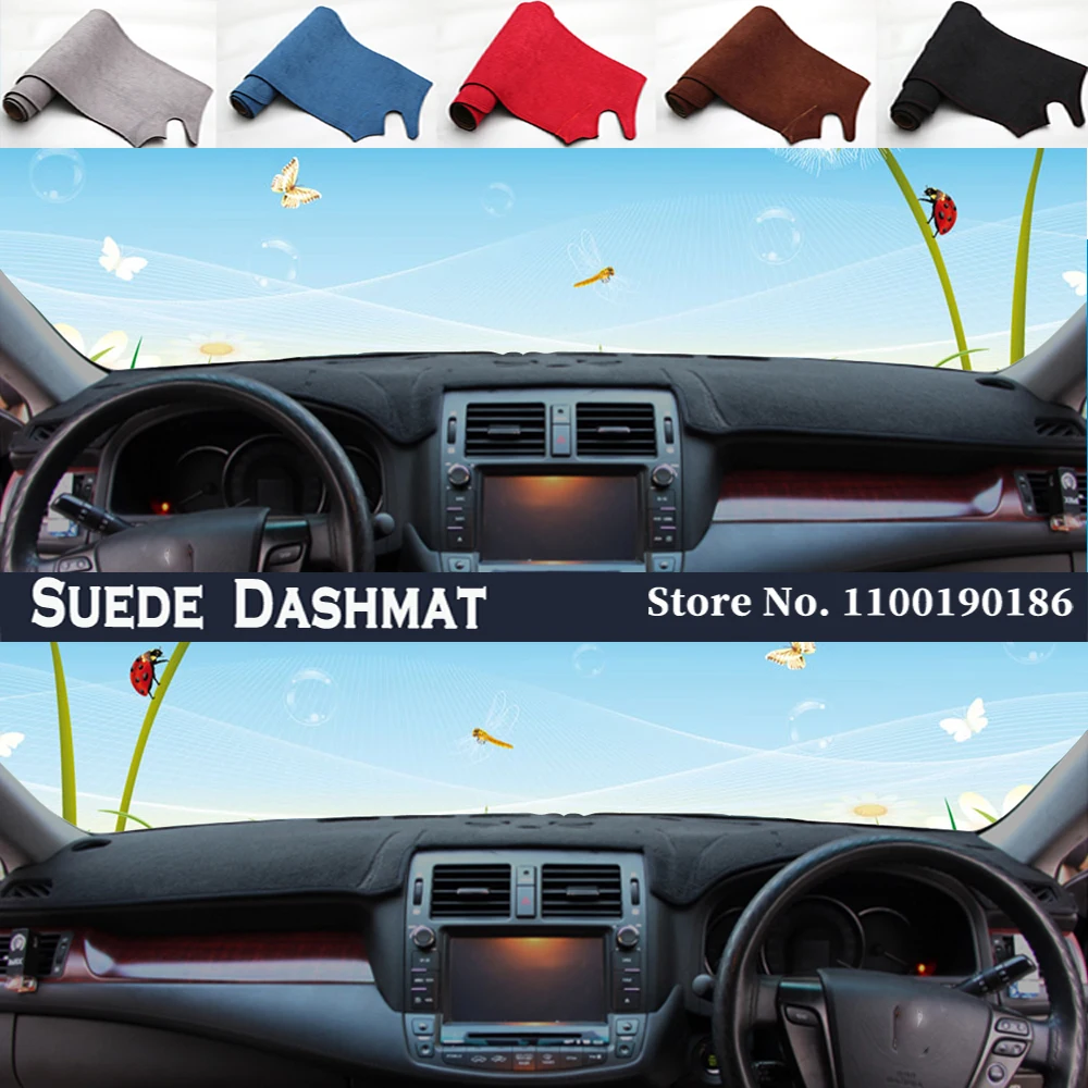 Car Styling Suede Dash Mat Covers Dashmat Dashboard Pad Protector Accessories For Toyota Crown S200 2008 - 2012 2011 2010 2009