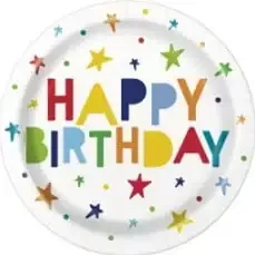 

Stars Happy Birthday Plates, 9", Multicolor, 10 Count