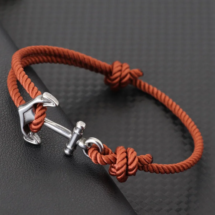 Viking Anchor Bracelet For Men Sliding Adjustable Nautical Wrap Rope Braslet Outdoor Sports Riding Beach Hand Accessories Joias