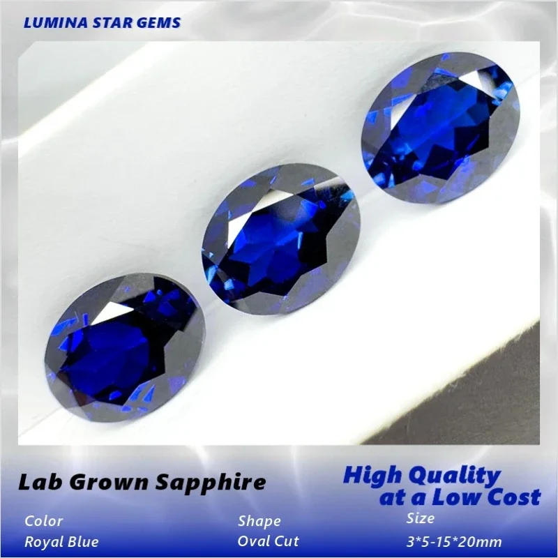 ToLab Grown Sapphire Royal Blue Color Multiple Cuts Available Gems for Jewelry Setting & Custom Design with Selectable Certifica