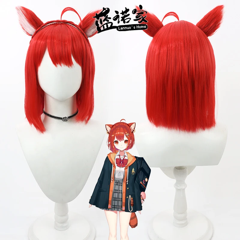 Virtual YouTube Vtuber Ratna Putri Cosplay Wig Halloween Carnival Party Props Synthetic Hair Heat Resistant Fiber + Wig Cap