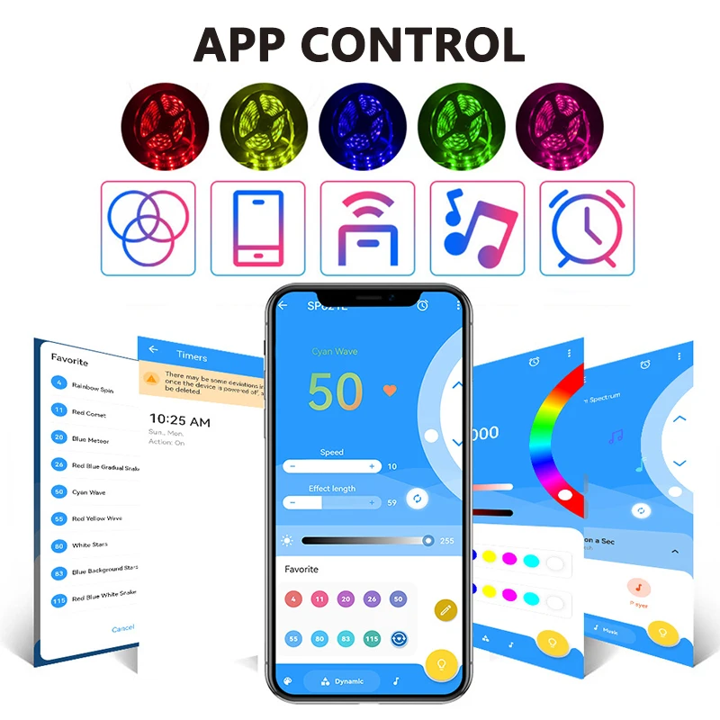 Mới SP621E Mini Bluetooth Điều Khiển Đèn LED Thông Minh Ứng Dụng Ma Thuật Màu Đèn Mờ SPI Addressable Kỹ Thuật Số IC Cho WS2812B 2811 5050 LED dây