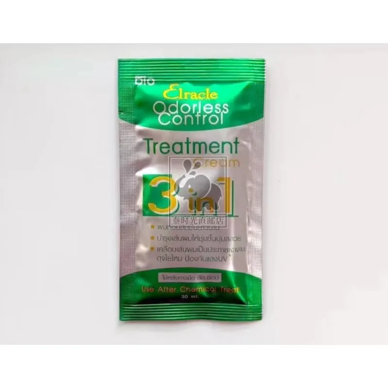 12pcs Green Bio Hair Mask, Thai Formula for Permed & Color-Treated Hair, Nourishing Conditioner Treatment 30ml