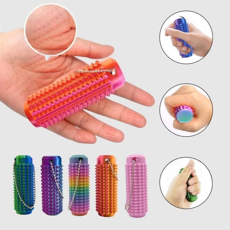 Tactile Sensory Keychain | BPA-Free Fidget Anxiety Relief Toy with Spiky Grip, Portable Office Desk Stress Relief Tool