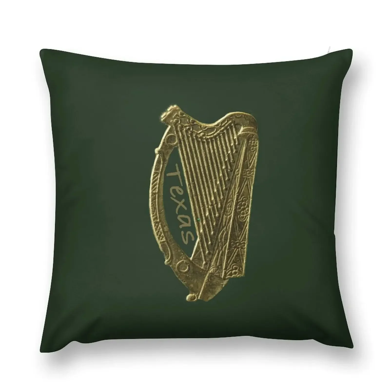 The Texan Irish Harp Throw Pillow autumn decoration Elastic Cover For Sofa pillow