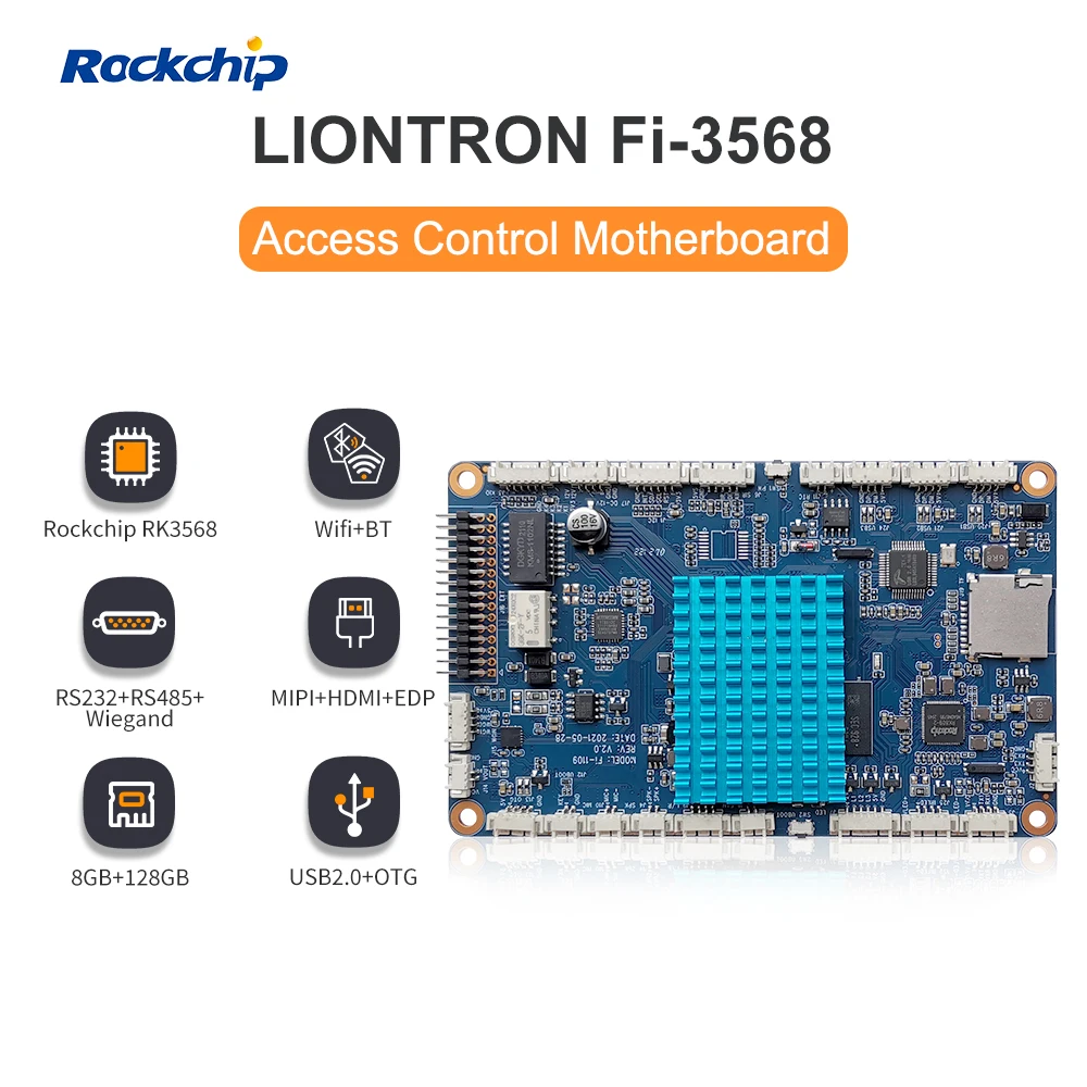 Liontron RK3568 Development MIPI LVDS EDP Motherboard 4GB RAM DDR4 PCIE SBC Single Board Computer for Facial Access control