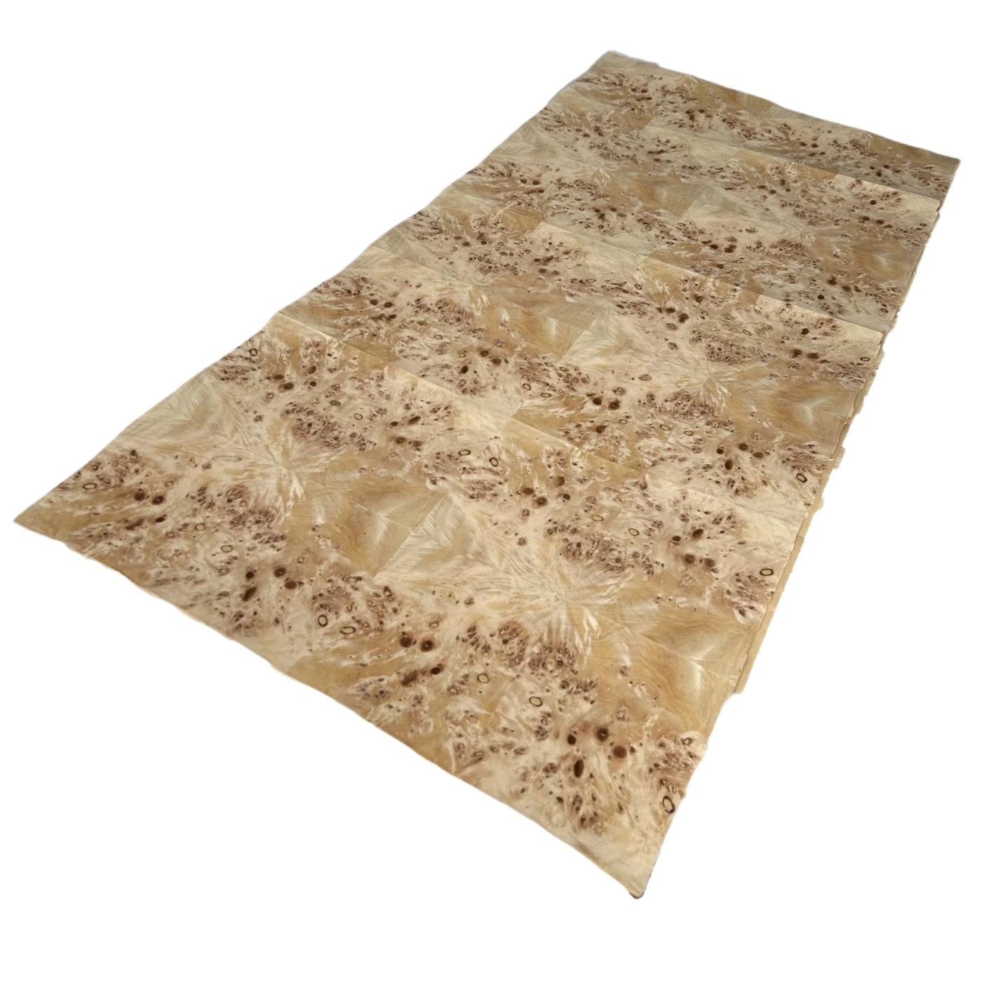 58x250cm, Kraft Paper Backed Thin Veneer of 0.25mm Thickness, Natural Poplar Burl Wood Veneer Roll for Furniture Renovation