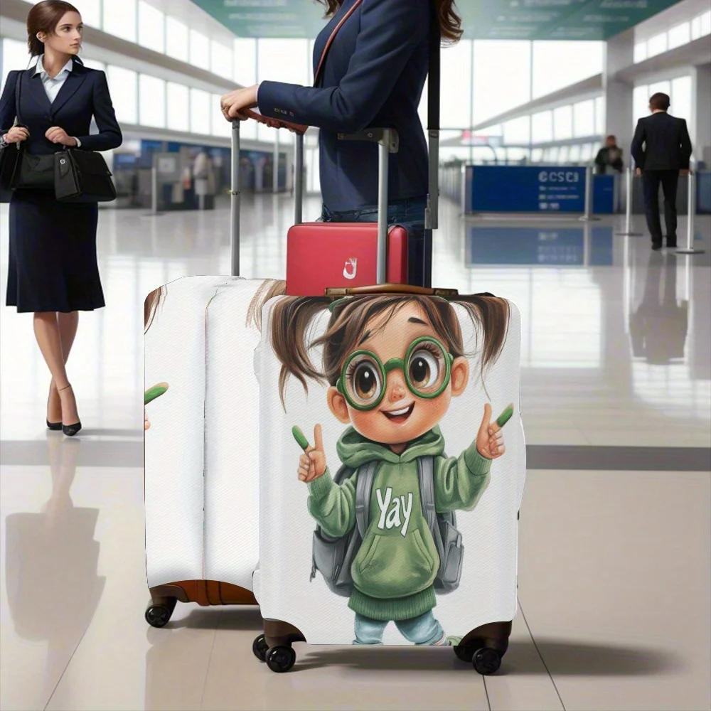 Gepäck grüner Ton Vitalität süße Kinder bedruckte Gepäckabdeckung Trolley-Koffer elastisch und langlebig, personalisierte Mode