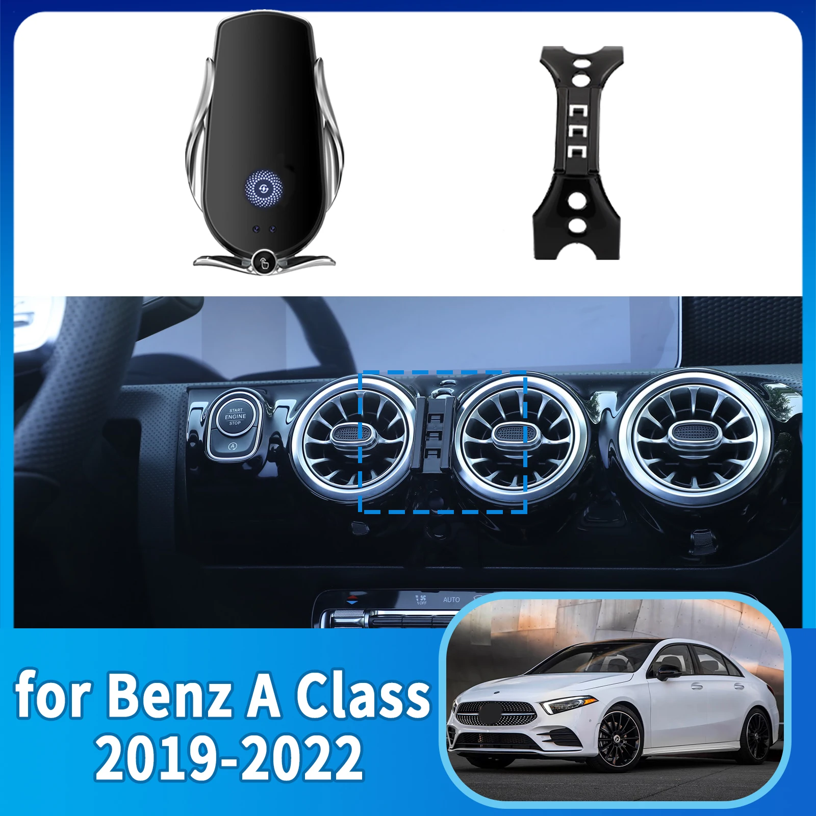

Car Mobile Phone Holder for Mercedes Benz A Class CLA A200 A180 W177 2019~ 2022 GPS Bracket Accessories Navigation Stand Auto