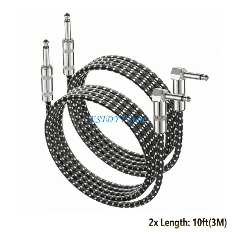 G6DE Guitar Amp Braided Noiseless Sound Instrument Guitar Cable 6.35mm 1/4inch Guitar Guitar Cable