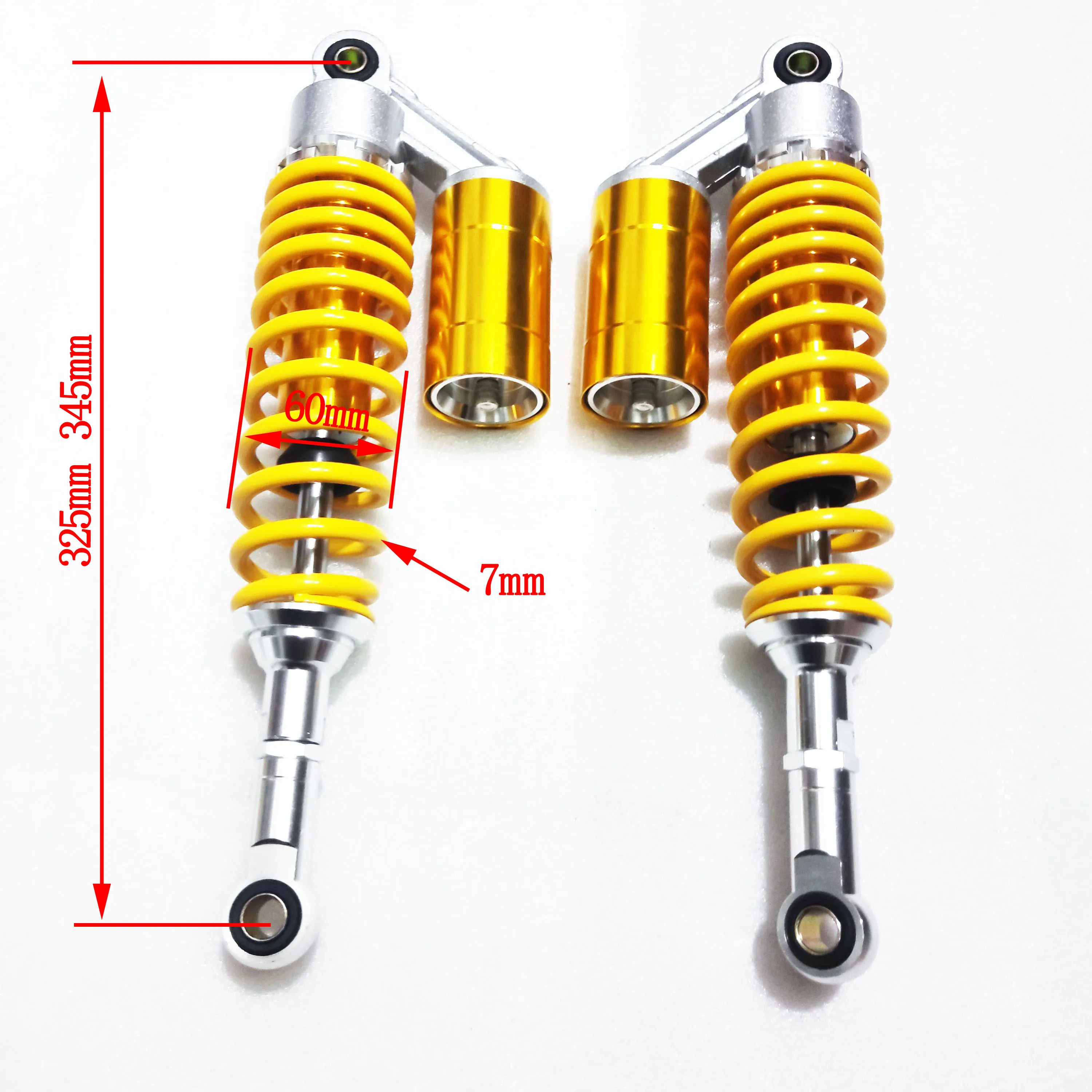 7mm Spring Universal 325mm 345mm Motorcycle Shock Absorber Rear Suspension for Honda Ymaha Suzuki Kawasaki  Scooter Dirt Bikes