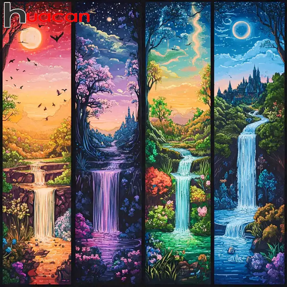 Huacan 2025, neue Kollektion, Diamant-Gemälde, Delphin, Himmel, Diamant-Stickerei, Meer, Sonnenuntergang, Mosaik, Kunst, Dekoration, Gemälde