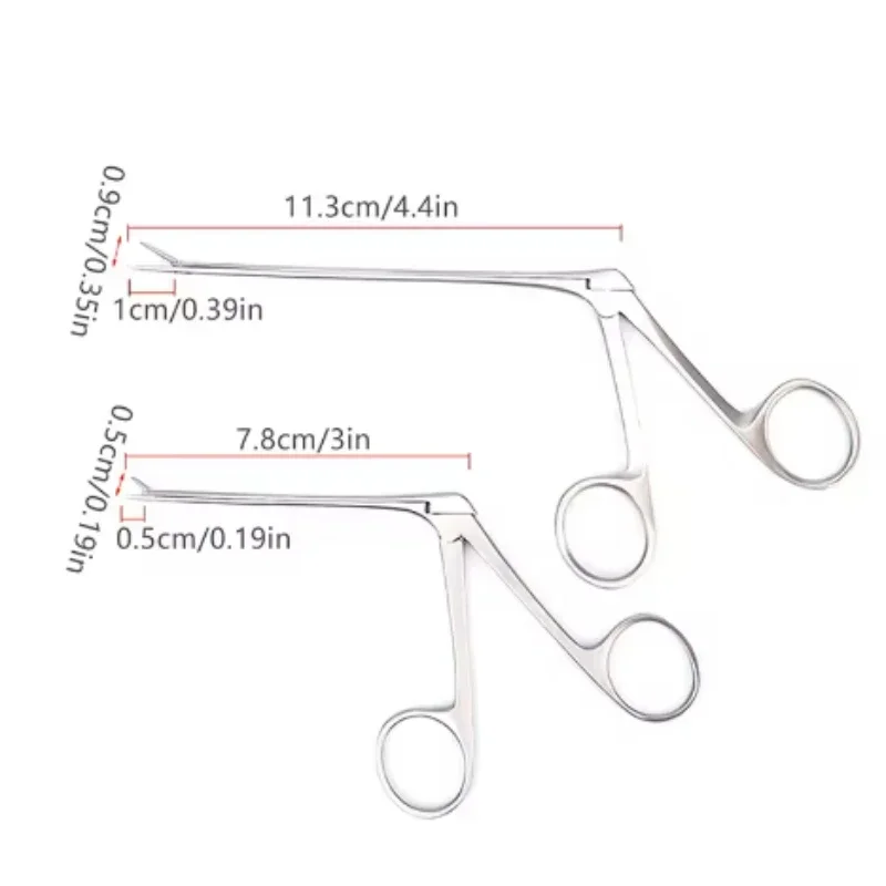 ملقط اختيار شمع الأذن الطبية مزيل شمع الأذن ملقط التمساح الصغير ملقط التمساح مشبك منظف تشغيلي للأنف