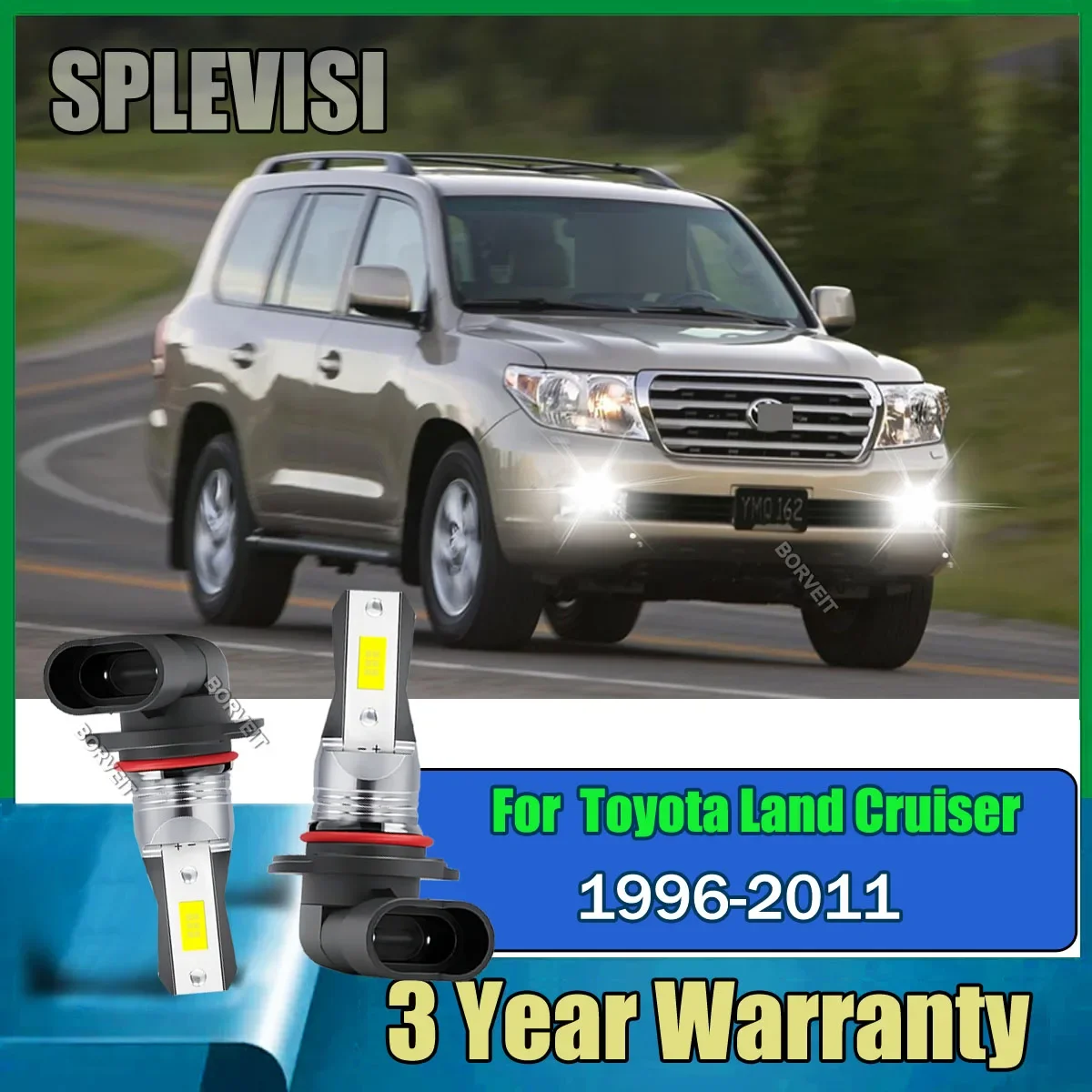 LED White Fog Light - Directly plug and play For Toyota Land Cruiser 1996 1997 1998 1999 2000 2001 2002 2003 2004 2005 2006-2011