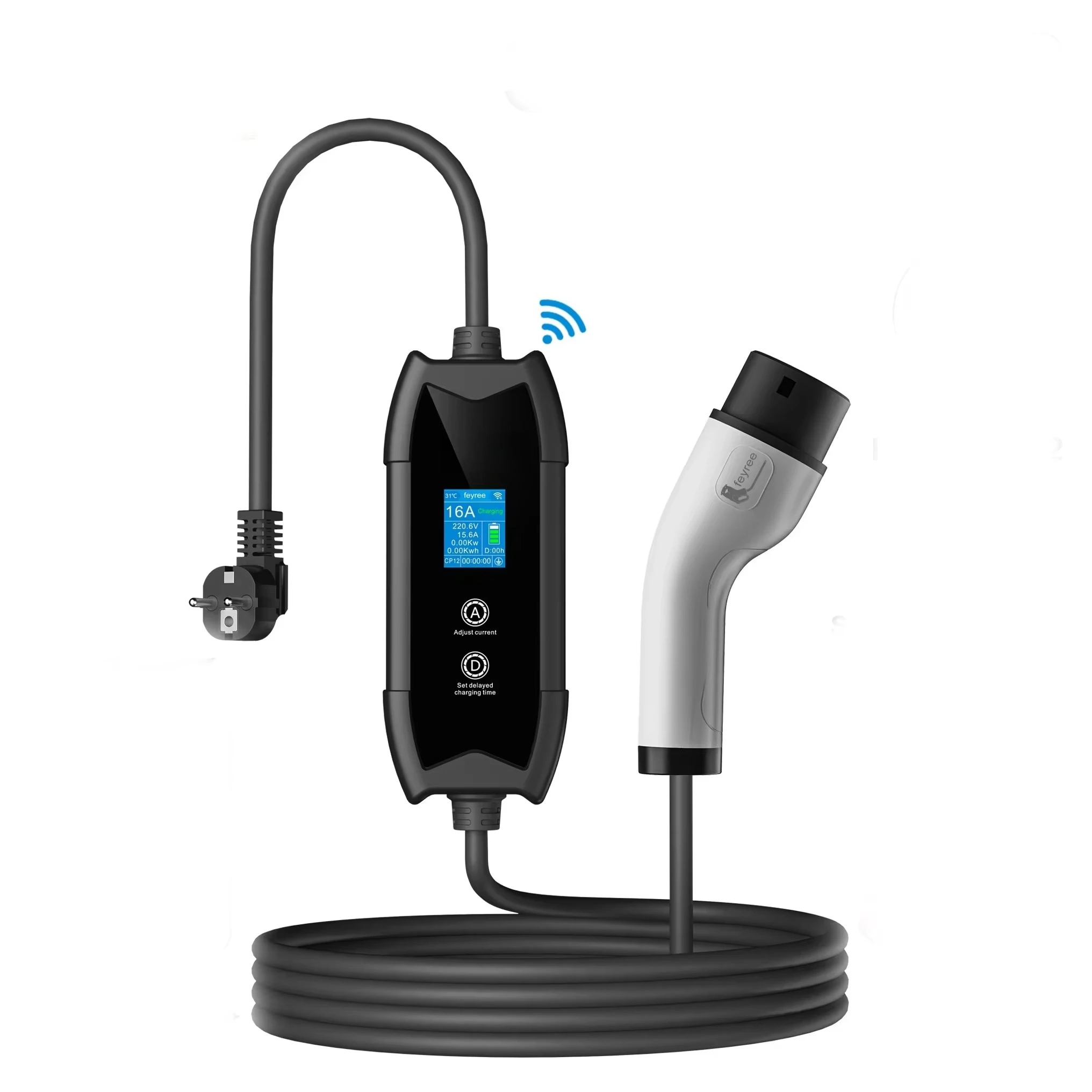 

Portable 3.5kw Electric Vehicle Charger Wireless Application 16A Adjusting Current AC Electric Vehicle