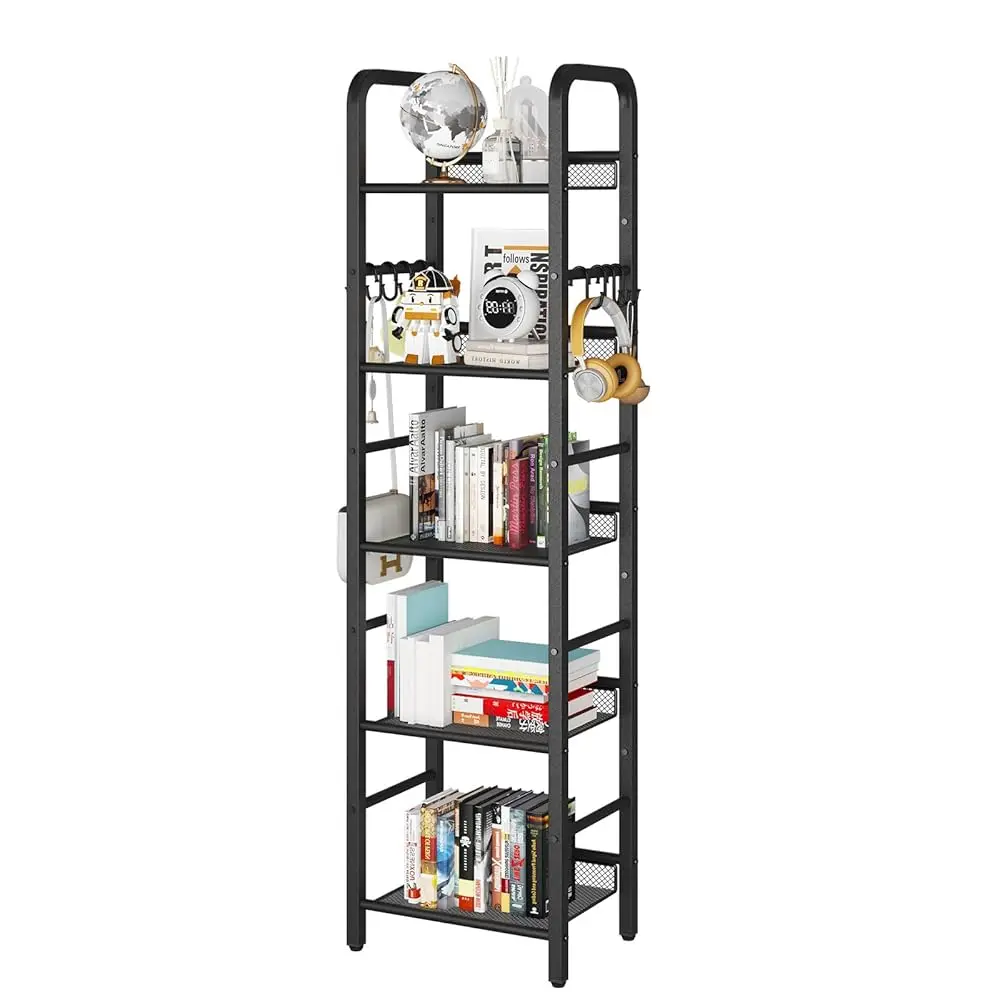 

5 Tier Bookshelf, Freestanding Bookcase For Living Room, Bedroom, Home Office, Multi-Functional Storage Ra Organizer, Display