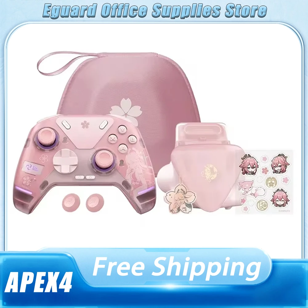 Genshin APEX4 Wireless Game Gamepad Yae Miko Anime Handles Pink Gaming Controllers Customized Hall Rocker For PC Gamer Girl Gift