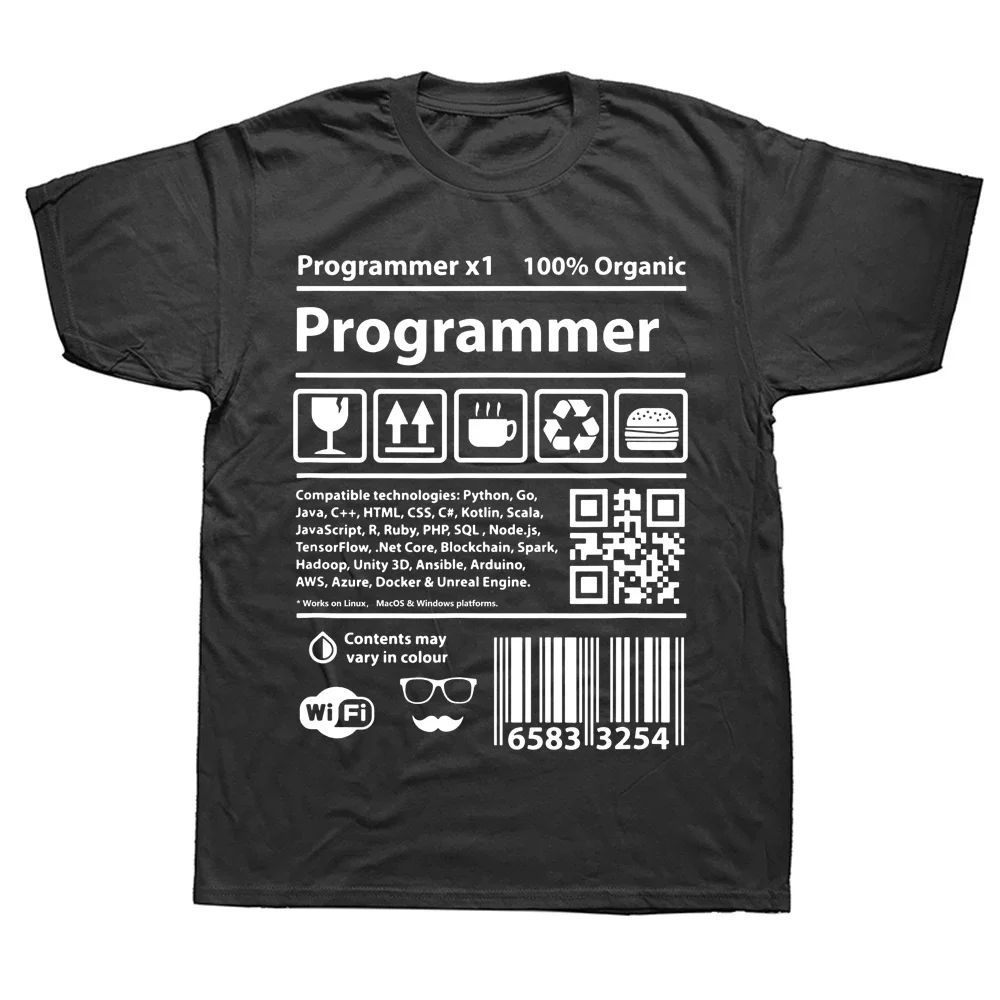 Funny Stack Overflow Tshirt Programmer Barcode T Shirt Coding Developer T-shirt Programming Software Engineer Tees Devops Tshirt