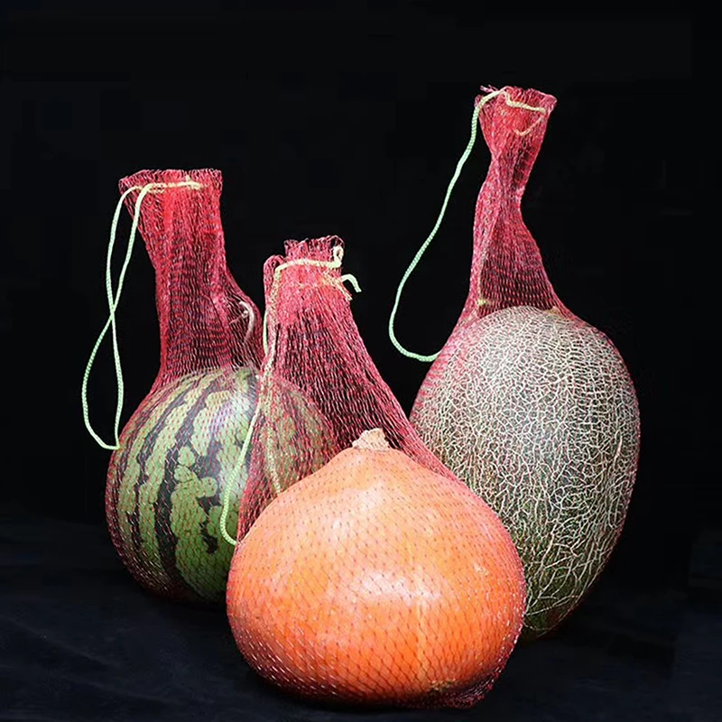 100 stücke hängende Wassermelone wachsen Netz beutel wieder verwendbare Cantaloupes Mesh Netz Garten gurken wachsen Lagerung Mesh Netz Gemüse taschen