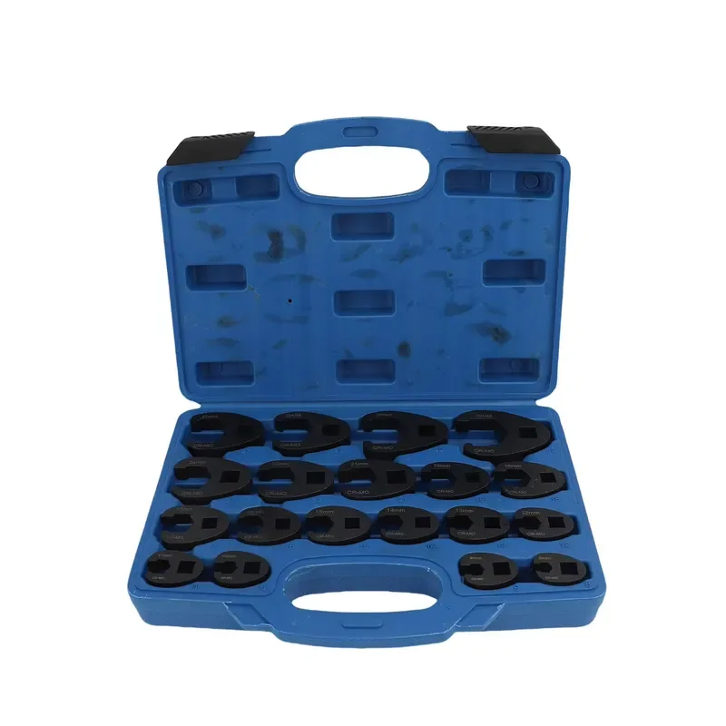19 Pcs Crows Foot Wrench Corrosive Carbon Steel Versatile High Hardness 8-32mm Crowfoot Wrench Set for Ratchet Wrenches