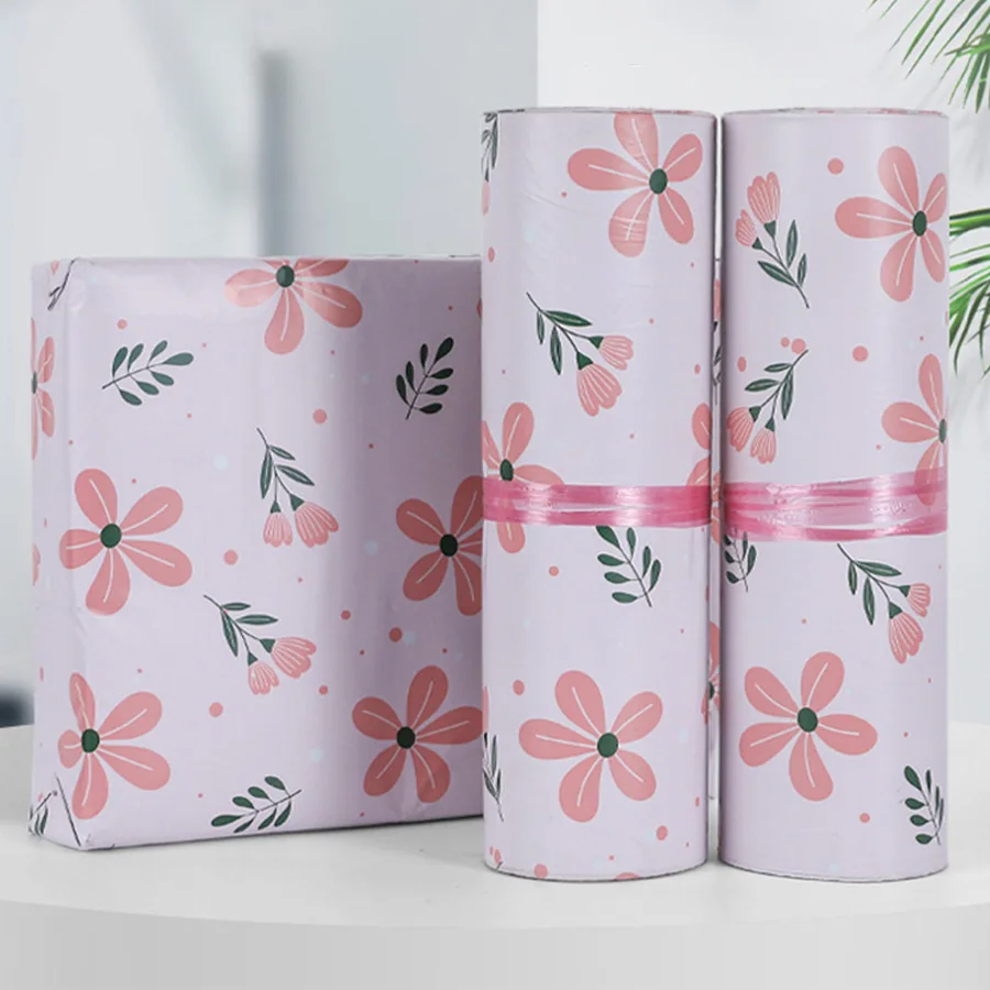 10/30pcs Pink packing Bag Waterproof Logistics Clothing Storage Bag PP Material Office Stationery Storage