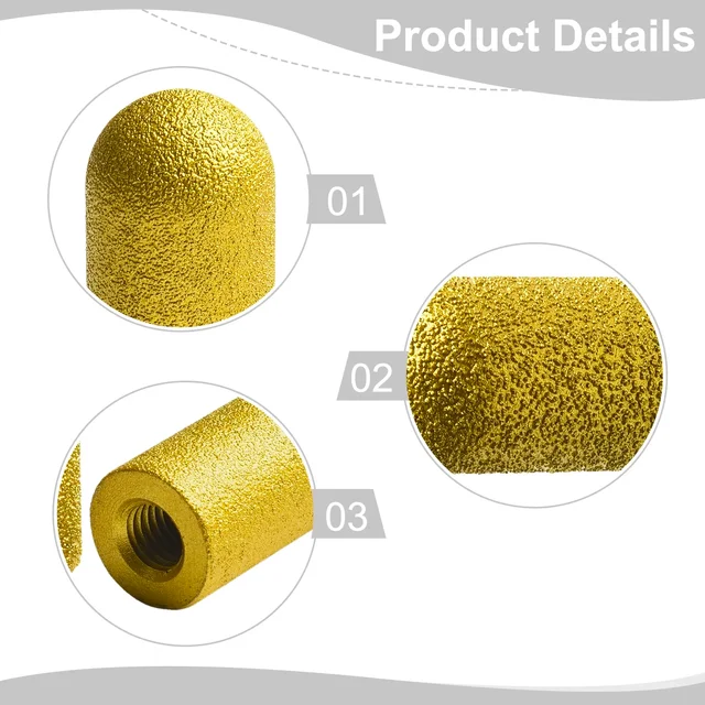 M10 Diamond Brazed Backwater Grinding Wheel Finger Bit Milling Cutter Trimming Abrasive Round Head for Dressing Quartz Stone 5 M10 Diamond Brazed Backwater Grinding Wheel Finger Bit Milling Cutter Trimming Abrasive Round Head for Dressing Quartz Stone 5