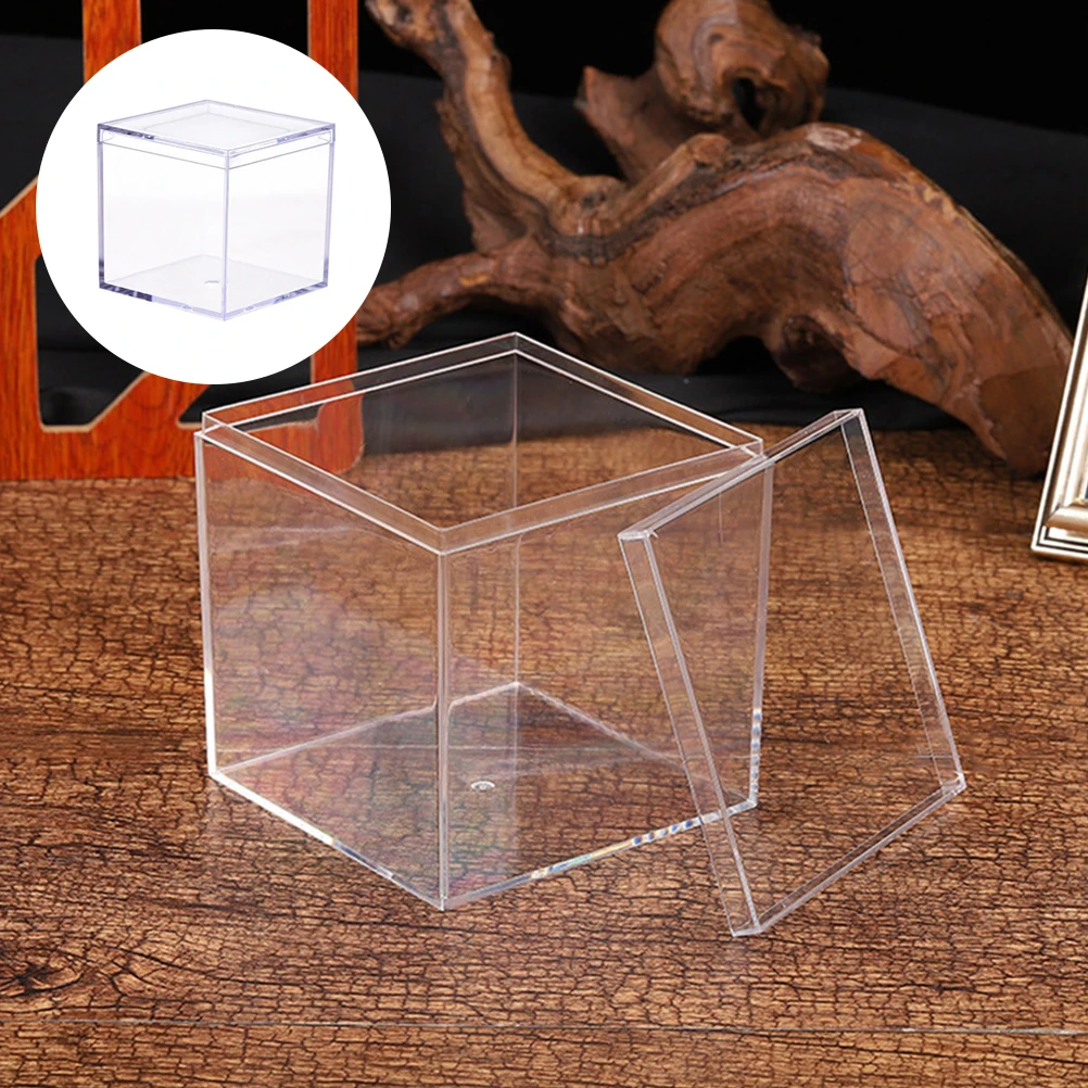 

9pcs Acrylic Packaging Boxes Transparent Square Candy Storage 8 5x8 5x8 5cm Jewelry Case Household Portable Gift Box