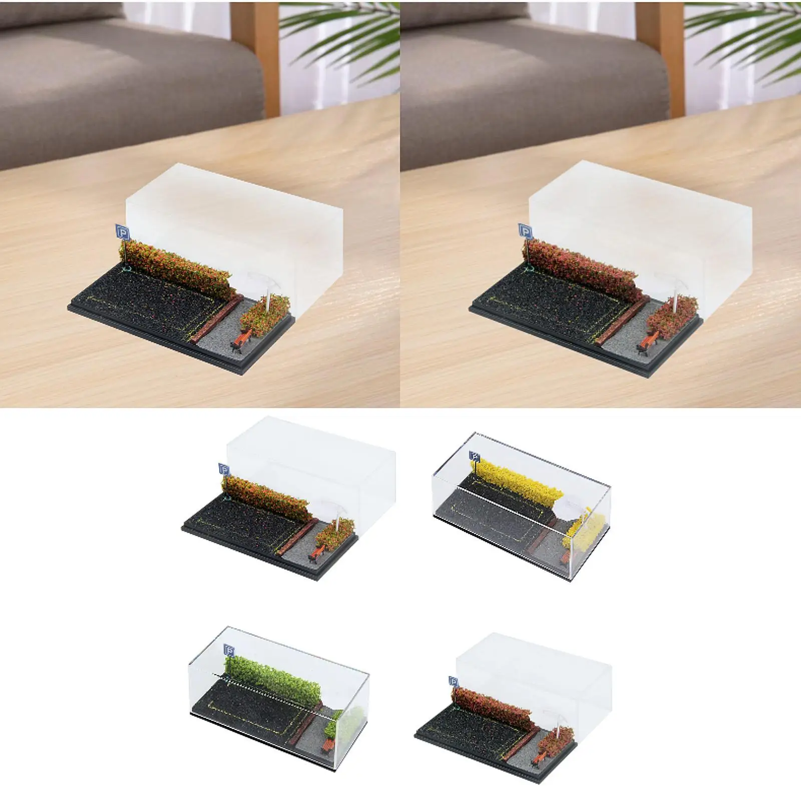 1/64 Diecast Auto Vitrine Parkplatz Szene für Sportwagen Fahrzeug Dekor