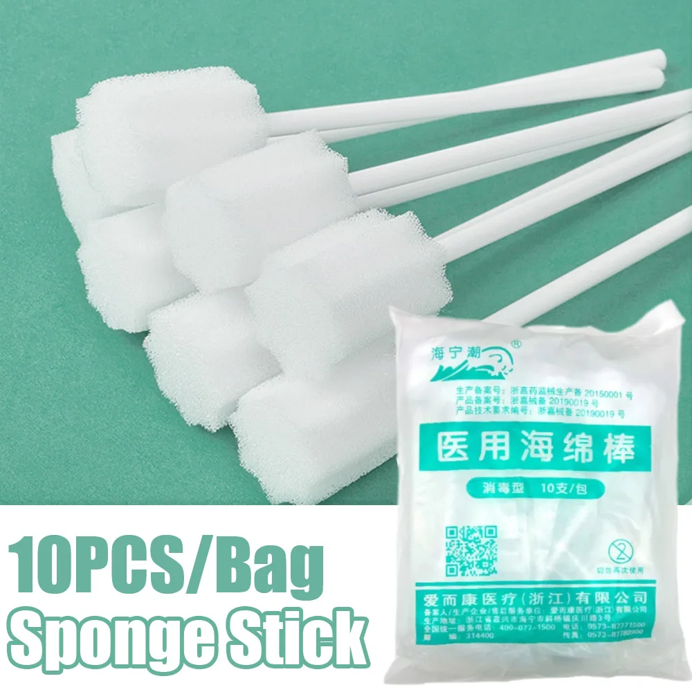 

10Pcs Disposable Baby Mouth Tooth Cleaning Swabs Patient Bedridden Elderly Oral Cleaning Care Toothbrush Stick Sponge Swab