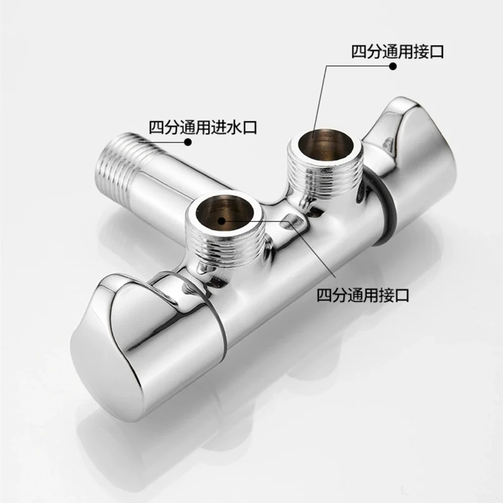 Triangle Valve Stainless Steel Silver Water Divider Dual Use Dual Outlet One in Two Out Three Way Washing Machine Faucet Special