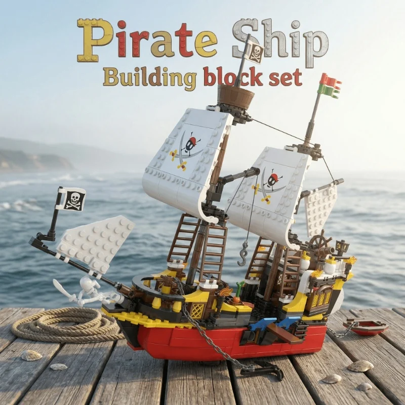 

928PCS Pirate Ship Building Blocks City Sports Car Model Ornaments Collection Bricks Toys DIY Assembly Toys For Gifts